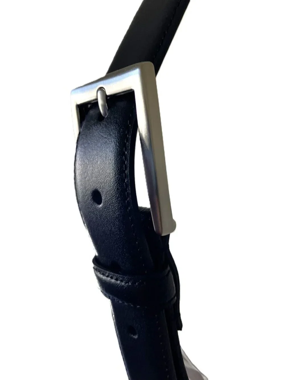 Brooks Brothers Men’s Black Leather Dress Belt Size 36 Silver Buckle USA Made